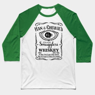 Han and Chewie's Straight Smugglers Whiskey Baseball T-Shirt